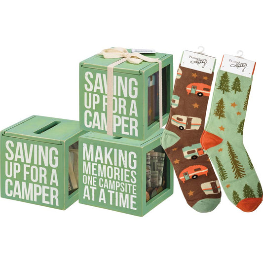 Primitives Bank & Socks Set - Saving Up For A Camper