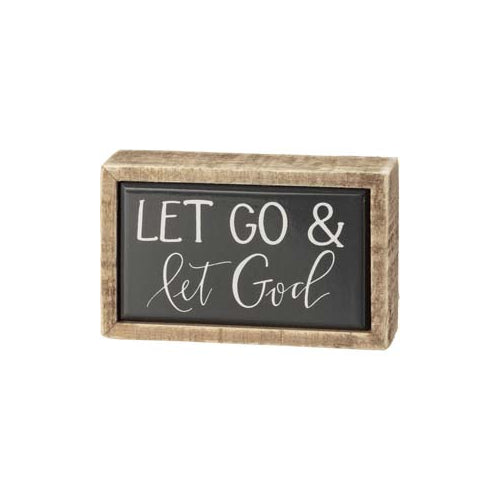 Primitives Box Sign Mini - Let Go & Let God
