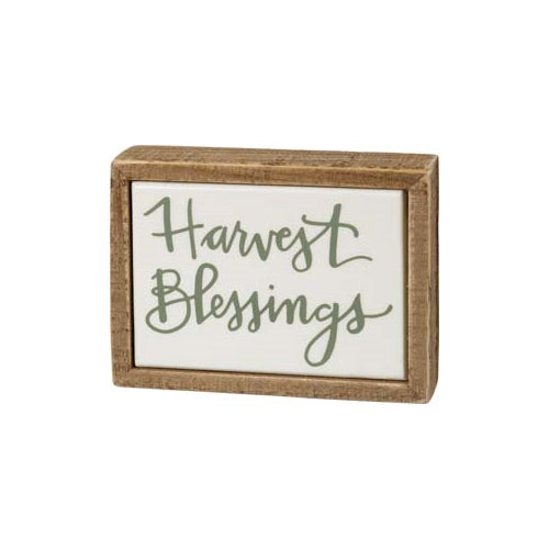 Primitives Box Sign Mini - Harvest Blessings