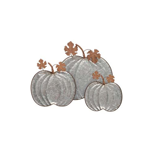 Primitives Tray Set - Galvanized Pumpkins
