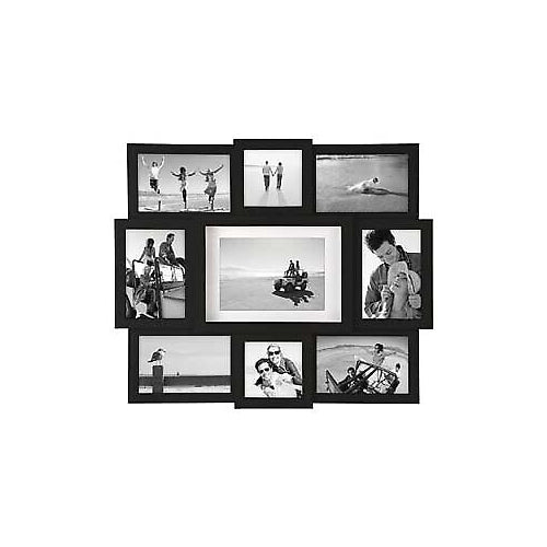 Malden Array Black Plastic 9-Opening Puzzle Collage Picture Frame