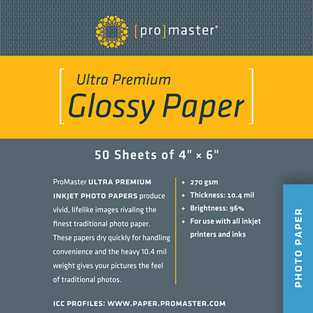 Promaster Ultra Premium Glossy Photo Paper 4x6 50 Sheets