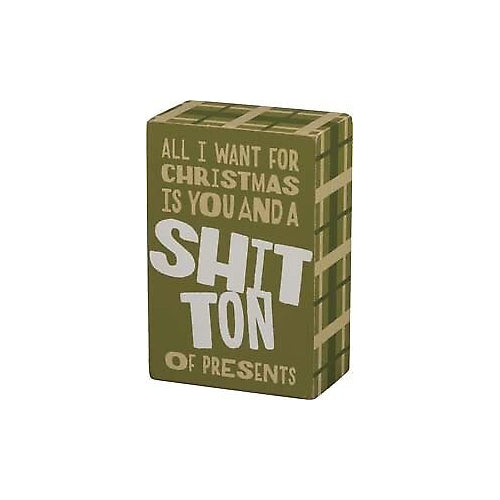 Primitives Ton of Presents Box Sign
