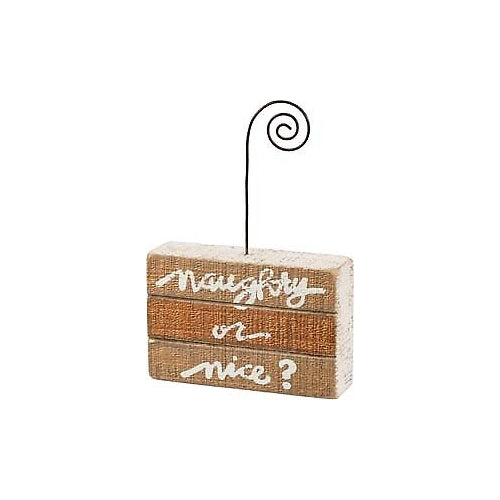 Primitives Slat Photo Block Christmas Naughty