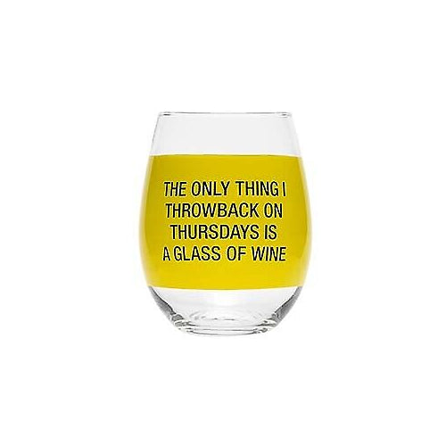 About Face Designs Wine Glass- Throwback