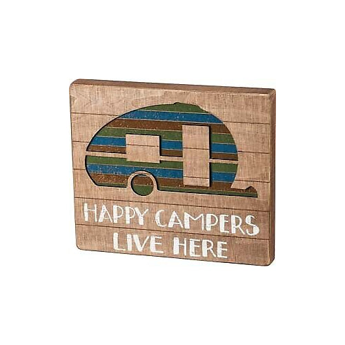 Primitives Slat Box Sign- Happy Campers Live Here