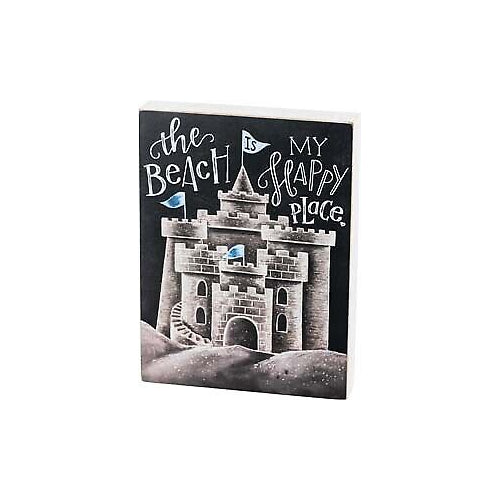 Primitives Beach Happy Place Box Sign