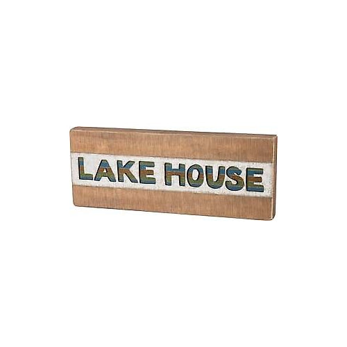 Primitives Lake House Slat Box Sign