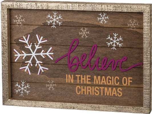 Primitives Inset Slat Box Sign - Believe