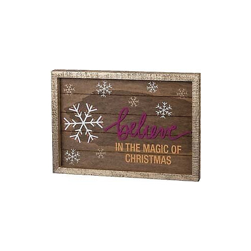 Primitives Inset Slat Box Sign - Believe