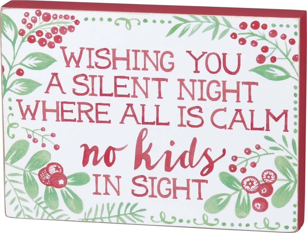 Primitives Block Sign - Wishing You A Silent Night
