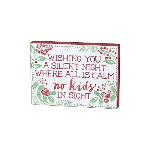 Primitives Block Sign - Wishing You A Silent Night
