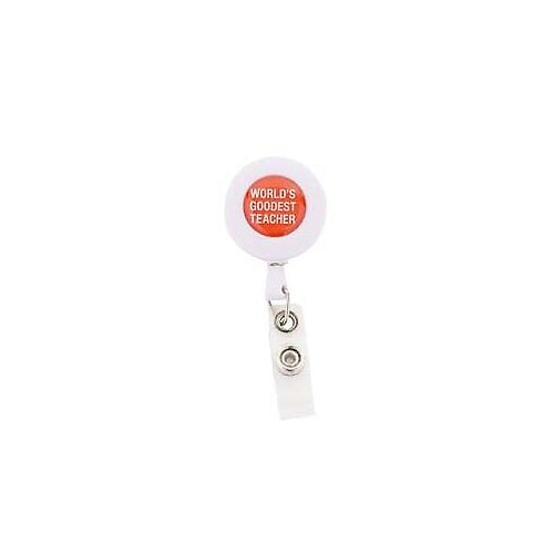 About Face Designs Badge Reels World's Goodest Teacher