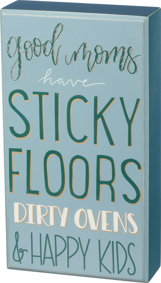 Primitives Box Sign - Dirty Ovens & Happy Kids