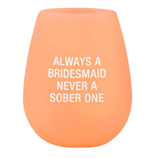About Face Designs Bridesmaid Silicone Wine Glass