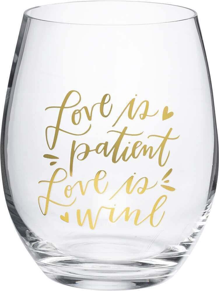 Primitives Wine Glass - Love is Patient Love is Wine