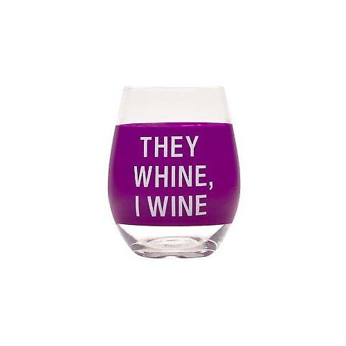 About Face Designs Wine Glass-They Whine Wine Glass
