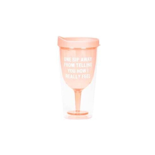 About Face Designs One Sip Away Wine Tumbler