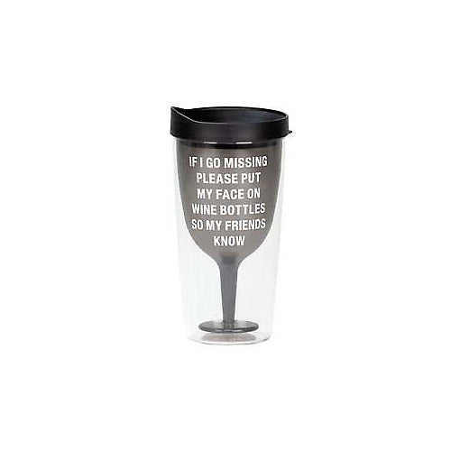 About Face Designs Go Missing Wine Tumbler