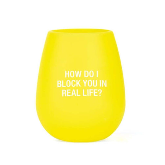 About Face Designs Block You Silicone Wine Glass