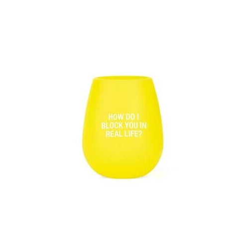About Face Designs Block You Silicone Wine Glass