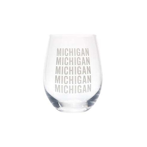 About Face Designs Michigan Wine Glass