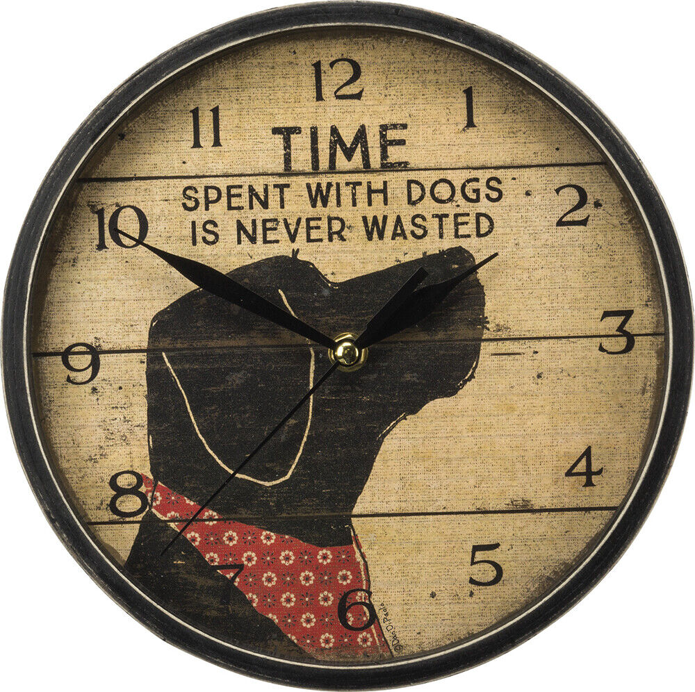 Primitives Clock - Time Spent With Dogs Is Never Wasted