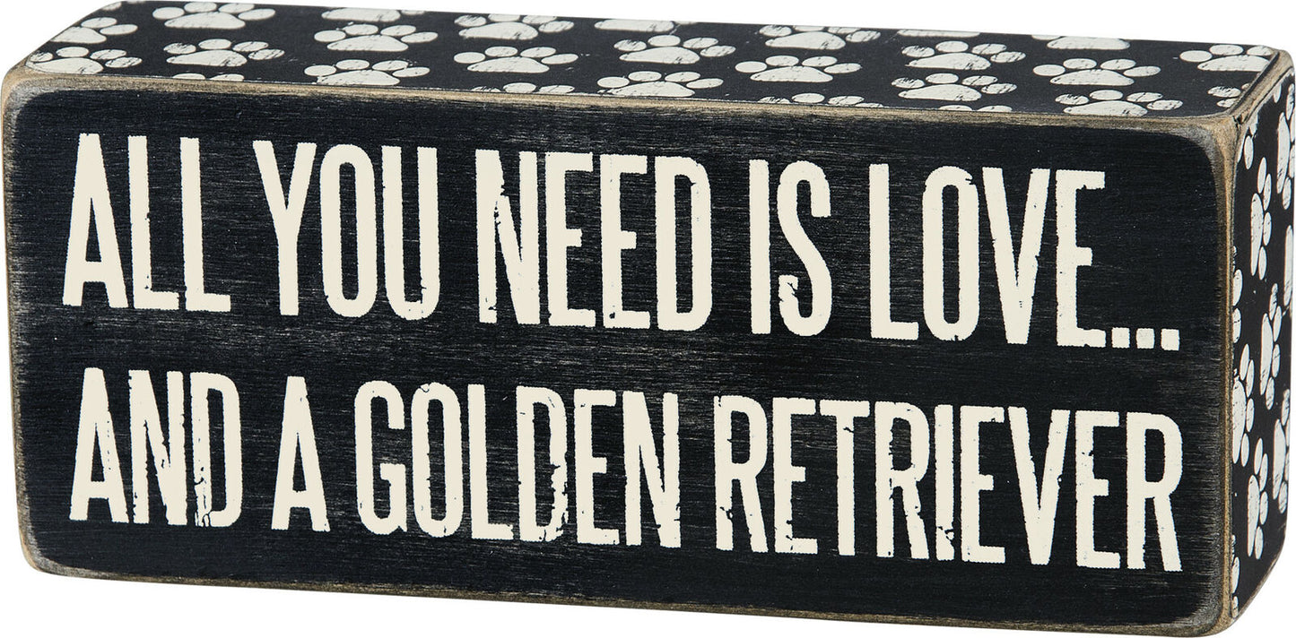 Primitives Box Sign - Golden Retriever