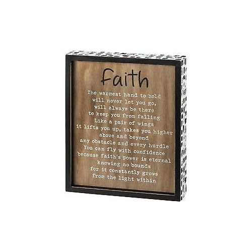 Primitives Inset Box Sign - Faith The Light Within