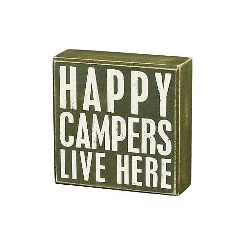 Primitives Box Sign - Happy Campers