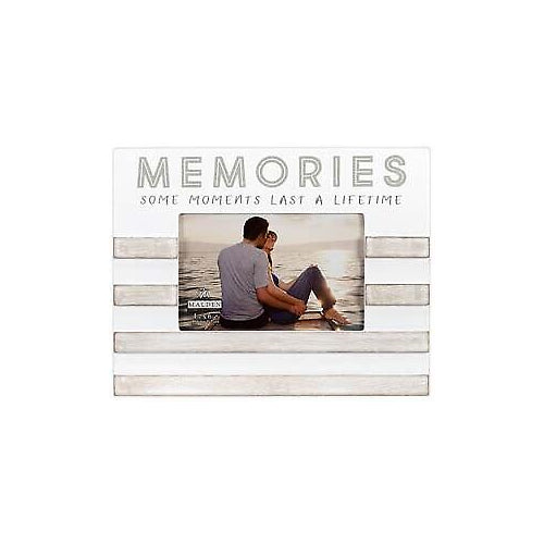 Malden 4X6 White/Gray Stripe Memories Frame