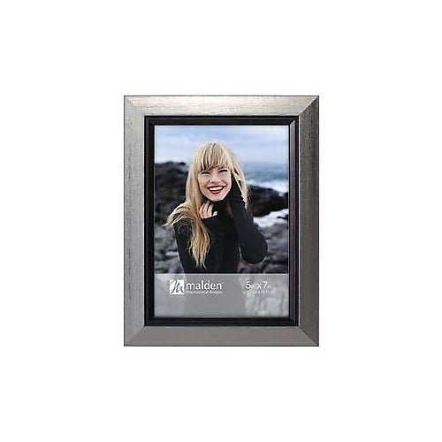 Malden 5x7 Pewter Slant with Black Bezel Frame