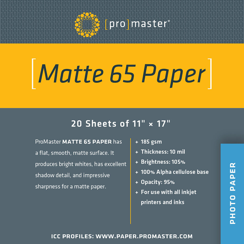 Promaster Matte 65 Paper 11"x17" - 20 Sheets
