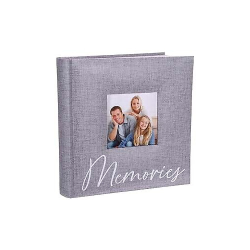 Malden 2-Up Gray Memories Printed Paper Bookbound Album