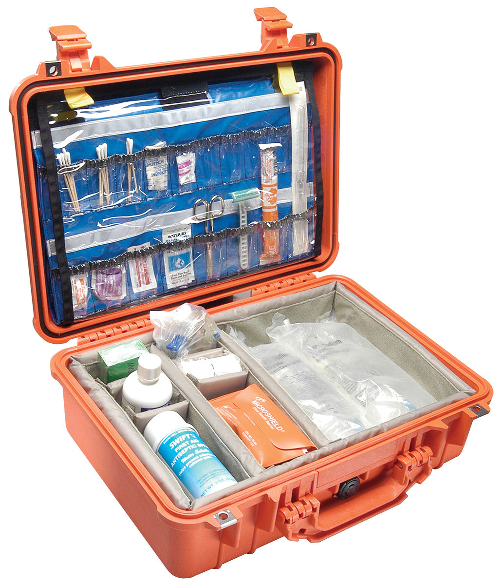 Pelican 1500EMS Case with EMS Organizer and Dividers (Orange)