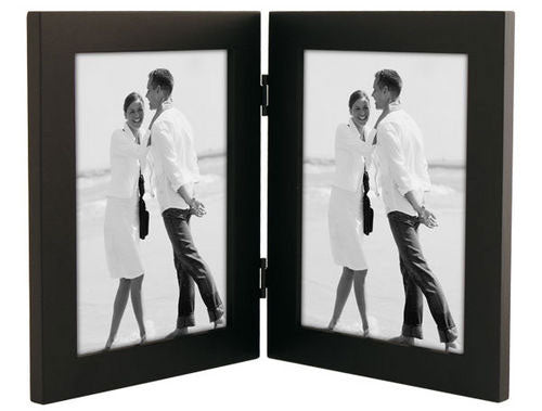 Malden Linear Black Wood 5x7 Double Vertical Frame