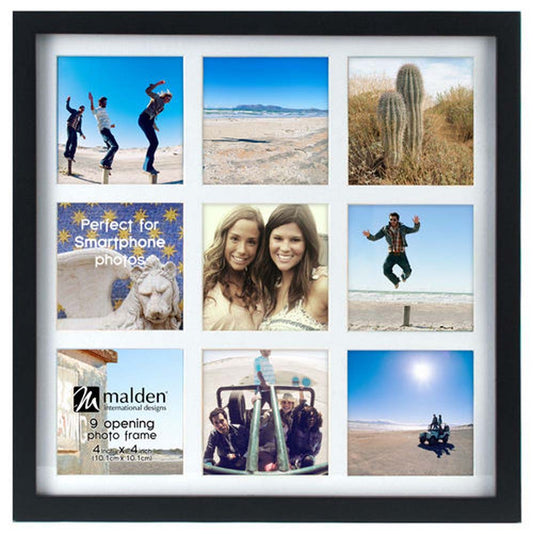 Malden Perfect for Smartphone Pictures Frame - 9 Opening 4x4"