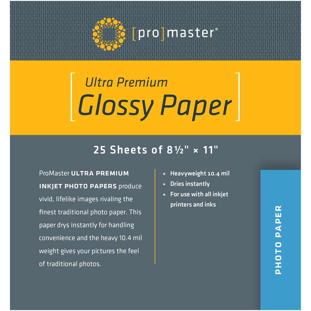 Promaster Ultra Premium Glossy Photo Paper 8.5x11 25 Sheets