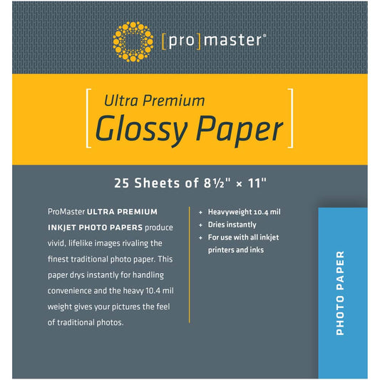 Promaster Ultra Premium Glossy Photo Paper 8.5x11 25 Sheets