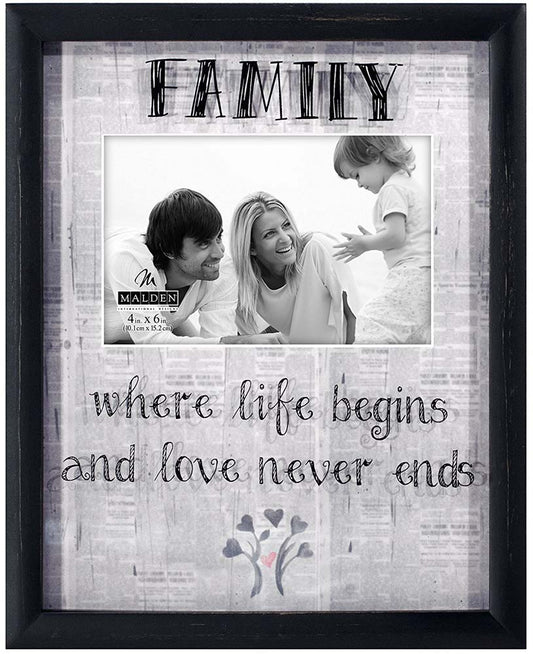 Malden 4x6 Family Newsprint Shadow Box