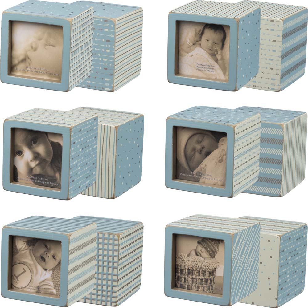 Primitives Photo Blocks Blue Set of 6
