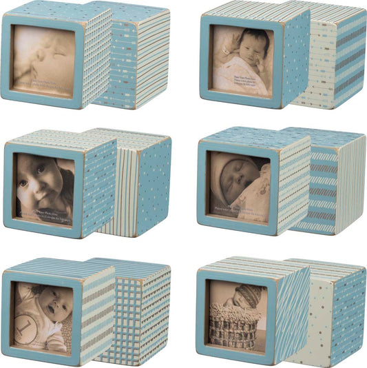 Primitives Photo Blocks Blue Set of 6