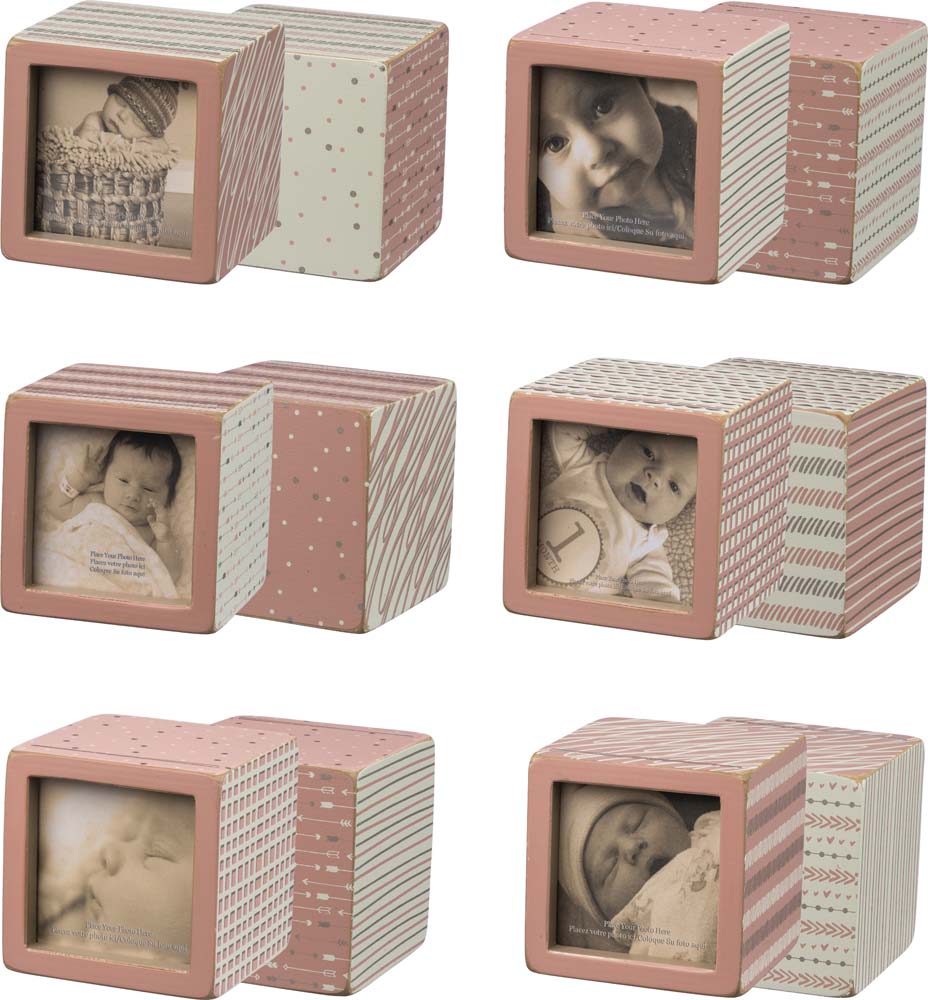 Primitives Photo Blocks Pink Set of 6
