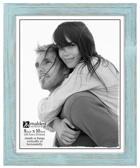 Malden 8x10 Sea Foam Blue Rough Line Frame