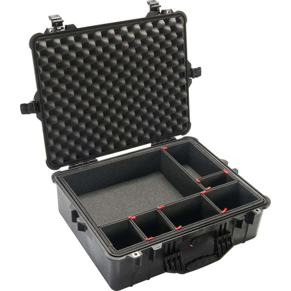 Pelican 1600 Waterproof Case with TrekPak Insert (Black)