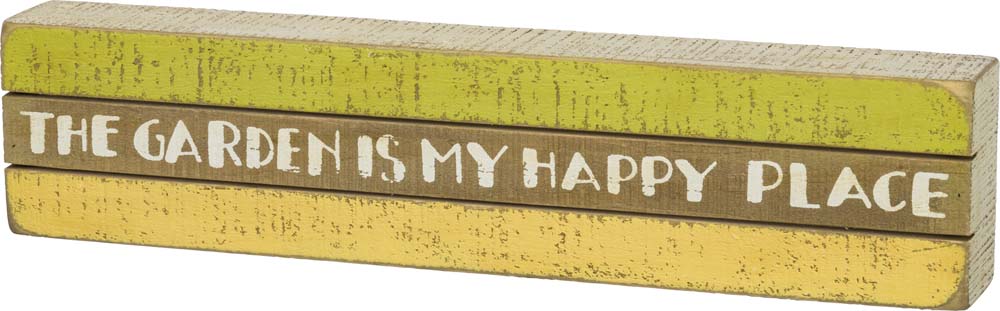 Primitives Happy Place Slat Box Sign