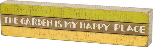 Primitives Happy Place Slat Box Sign