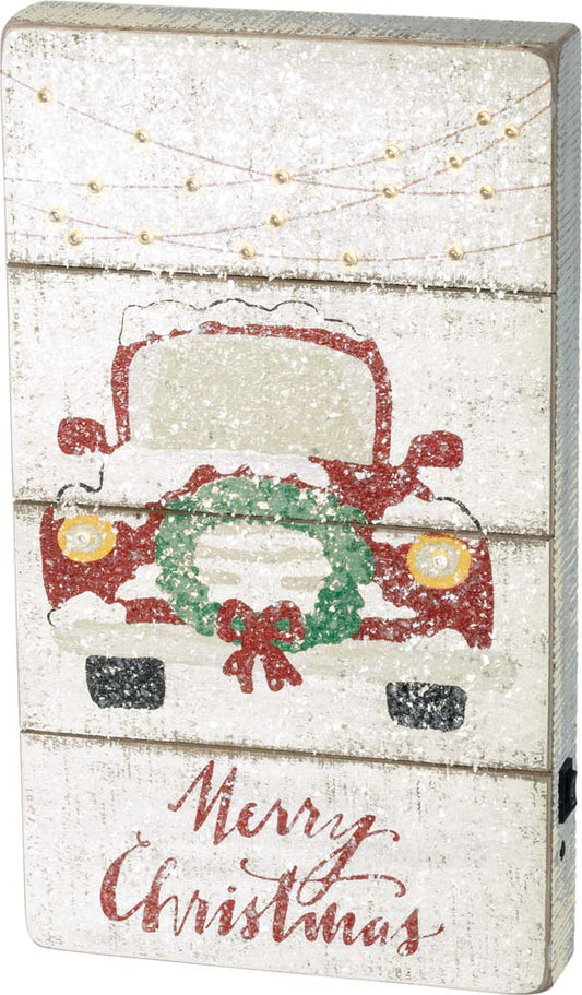 Primitives LED Slat Box Sign - Merry Christmas
