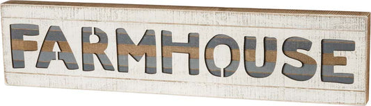 Primitives Slat Box Sign - Farmhouse