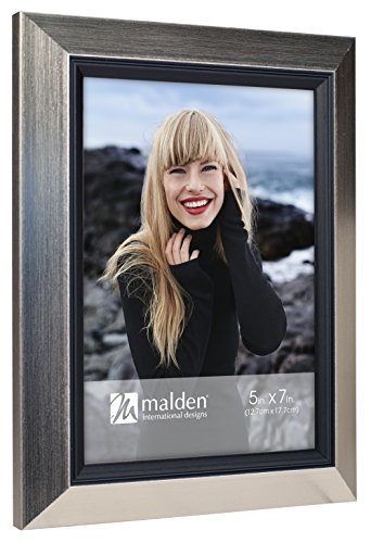 Malden 5x7 Pewter Slant with Black Bezel Frame